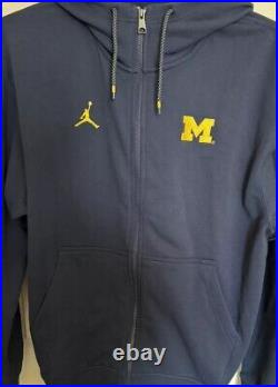 Jordan Mens L Michigan Wolverines Football Team Issue Full-Zip Hoodie DD6142-419