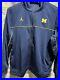 Large Jordan Men's Michigan Wolverines Team Issued Full Zip Warmup Jacket