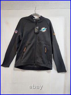 MIAMI DOLPHINS NIKE TEAM ISSUED DARK GREY FULL ZIP JACKET NEW WithTAGS SIZE L