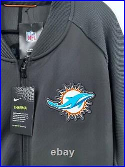 MIAMI DOLPHINS NIKE TEAM ISSUED DARK GREY FULL ZIP JACKET NEW WithTAGS SIZE XL