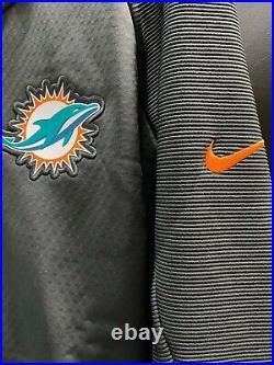 MIAMI DOLPHINS NIKE TEAM ISSUED DARK GREY FULL ZIP JACKET NEW WithTAGS SZ XLARGE