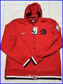 Men XLT Nike Showtime Toronto Raptors Full Zip Hoodie Red Team Issued Jacket NBA