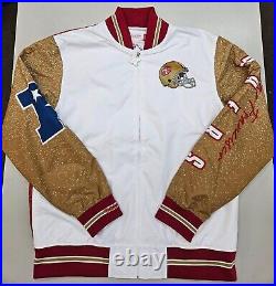 Men's Mitchell & Ness White San Francisco 49ers Team Burst Jacket, L