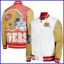 Men's Mitchell & Ness White San Francisco 49ers Team Burst Jacket, L