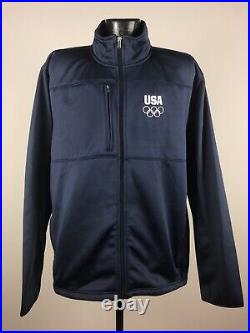 Men's USOC Team USA Apparel Navy Olympic Full Zip Long Sleeve Pullover NWT Large