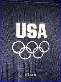 Men's USOC Team USA Apparel Navy Olympic Full Zip Long Sleeve Pullover NWT Large