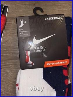 Mens Nike Elite Olympic Basketball Socks Team USA. Sz Med Red. Sz L Blue Pair