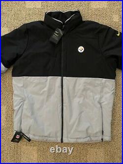 Mens XXL 2XL Nike Shield Full Zip Jacket Winter Coat NFL Pittsburgh Steelers