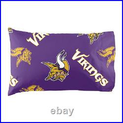 Minnesota Vikings NFL Full 5 Piece Comforter Bedding Team Logo Bed in Bag Set