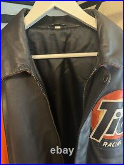 NASCAR Soft Leather Tide Racing Team Winston Cup Jacket Full Zip Snap Ricky Rudd