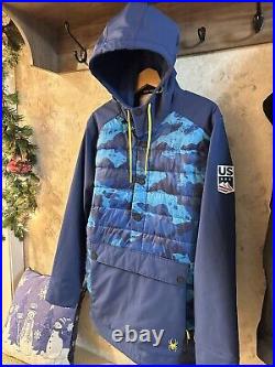 NEW WOT U. S. Ski Team Spyder Jacket Blue Camo Men's Large