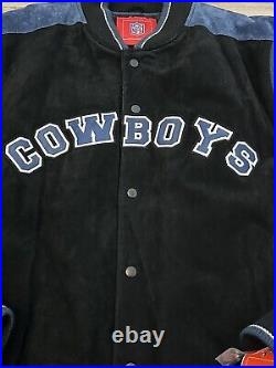 NFL Dallas Cowboys Leather Jacket Full Zip/Snap Football X-Large NWT