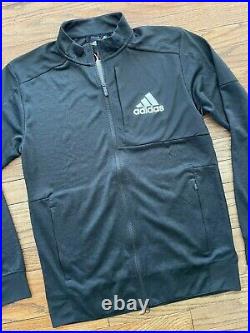 NWT Mens Adidas Herren Team Issue Bomber Track Athletic Jacket Black Full Zip S