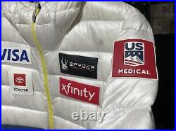 NWT Spyder U. S Ski Team Timeless Hooded Down Jacket Team Patched Men's Size M