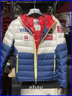 NWT Spyder U. S Ski Team Timeless Hooded Down Jacket Team Patched Men's Size M