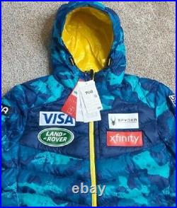 NWT US Ski Team Official Spyder Goose Down Hooded Puffer Jacket Olympics Large