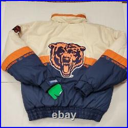 NWT Vintage Chicago Bears Team NFL Triple F. A. T. Goose Full Zip Jacket Medium