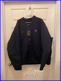 NWT Virginia UVA Cavaliers Football Team Issued Nike Blue Winter Jacket 2XL