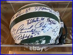 NY JETS TEAM AUTOGRAPHED FULL SIZE FOOTBALL HELMET Parcels Last Year