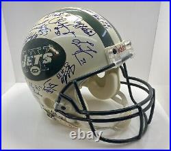 NY JETS TEAM AUTOGRAPHED FULL SIZE FOOTBALL HELMET Parcels Last Year