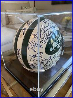 NY JETS TEAM AUTOGRAPHED FULL SIZE FOOTBALL HELMET Parcels Last Year