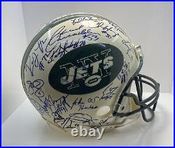 NY JETS TEAM AUTOGRAPHED FULL SIZE FOOTBALL HELMET Parcels Last Year