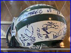 NY JETS TEAM AUTOGRAPHED FULL SIZE FOOTBALL HELMET Parcels Last Year