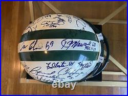 NY JETS TEAM AUTOGRAPHED FULL SIZE FOOTBALL HELMET Parcels Last Year