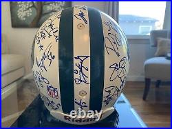 NY JETS TEAM AUTOGRAPHED FULL SIZE FOOTBALL HELMET Parcels Last Year