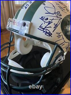 NY JETS TEAM AUTOGRAPHED FULL SIZE FOOTBALL HELMET Parcels Last Year