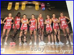 Netball Nsw Swifts Signed Full Team Poster, Thunderbirds Vixens Champions Giants