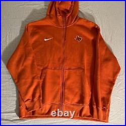 New 2XL Nike Texas Longhorns Full Zip Fleece Football Team Hoodie DZ8902-802