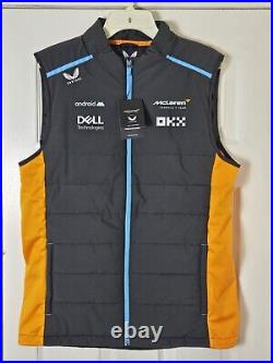 New Castore McLaren F1 Phantom Team Vest Mens Medium Black Full Zip Puffer