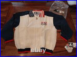 New NOS Vintage Starter Olympic Team Jacket XL Red White Blue Full Zip 90s