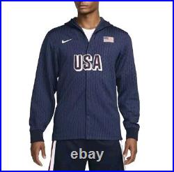 New Nike Team USA 2024 Basketball Olympics Full Zip Hoodie Jacket Sz M FQ0306 45