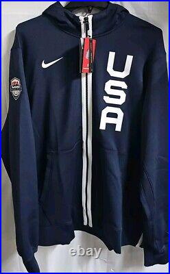 New Nike Team USA Therma Flex Showtime Full-Zip Men's Hoodie Size L CD4880 451