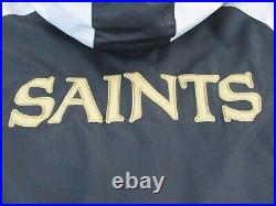 New Orleans Saints Reebok NFL Team Apparel Jacket Full Zip Black Hooded Mens XXL