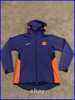 New Without Tags Nike Clemson Purple Orange Full Zip Hoodie Team Issued size Large