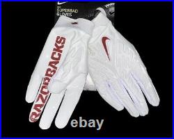 Nike Arkansas Razorbacks Team Issued Superbad 6.0 Football Gloves Size Large New