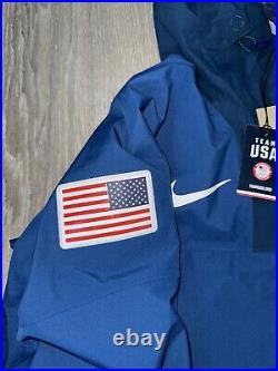 Nike Blue Team USA Medal Stand Full-Zip Hoodie Jacket DD8845-492 Sz Large