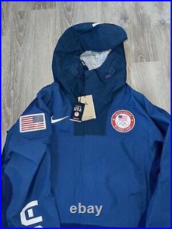 Nike Blue Team USA Medal Stand Full-Zip Hoodie Jacket DD8845-492 Sz Large