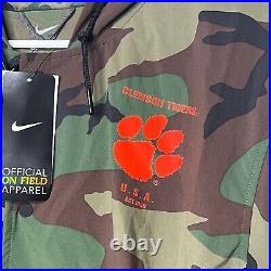 Nike Clemson Tigers Men's On-Field Camo Green USA Full-Snap Hoodie Jacket Sz XXL