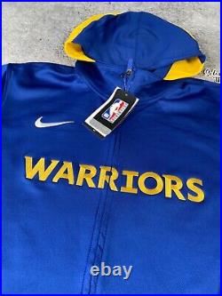 Nike Golden State Warriors Team Issue Showtime Zip Hoodie Size XL TALL Men Blue