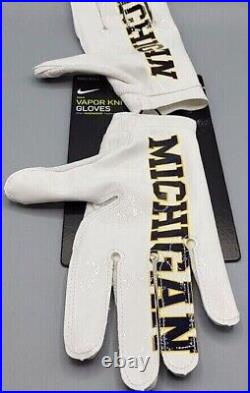 Nike Jordan Michigan Wolverines Vapor Knit Team Receiver Football Gloves Mens L