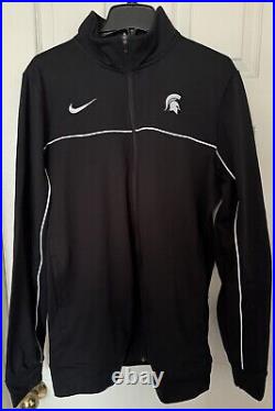 Nike Men's L-TALL Michigan State Spartans Team Issued Full-Zip Warmup Jacket NEW