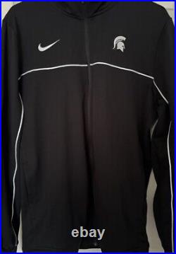 Nike Men's L-TALL Michigan State Spartans Team Issued Full-Zip Warmup Jacket NEW