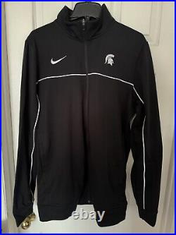 Nike Men's L-TALL Michigan State Spartans Team Issued Full-Zip Warmup Jacket NEW