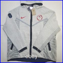Nike Men's L Tall Team USA Olympic Tech Pack Therma Fit Full Zip Hoodie Jacket