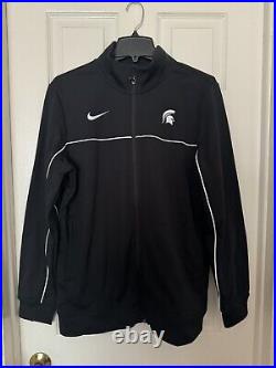 Nike Men's Medium Michigan State Spartans Team Issued Full-Zip Warmup Jacket NEW