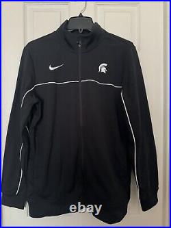 Nike Men's Medium Michigan State Spartans Team Issued Full-Zip Warmup Jacket NEW